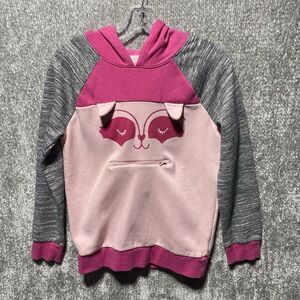 Cat & Jack Pink Raccoon Face Hoodie Sweatshirt Cute Animal Design‎ XL 14/16